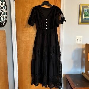 Black Lace boho Dress